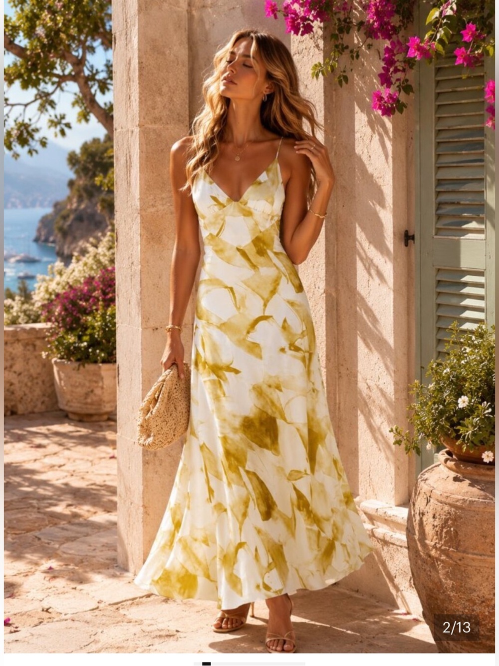 NWT BARDOT Capri Abstract Print Satin Slipdress